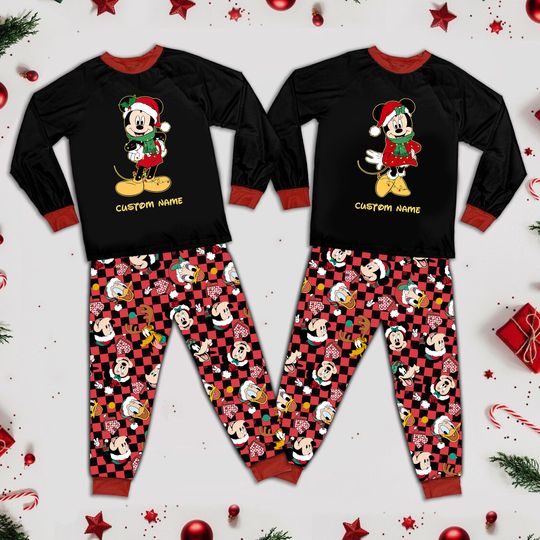 Mickey Merry Christmas Family Pajamas Set, Disneyland Matching Christmas Group Pajamas