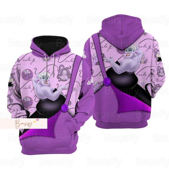 Christmas Ursula Hoodie, Little Mermaid Hoodie, Disney Villain Hoodie