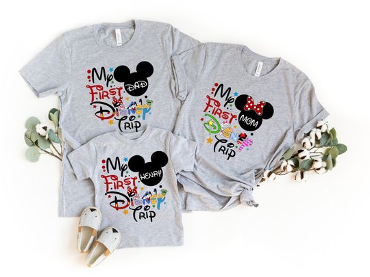 My first Disney Trip, Matching Disney Shirts, Disney vacation, Disney family shirt