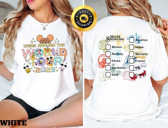 Discover Disney Epcot Drink Around The World Tour 2023 shirt