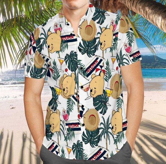 Winnie the Pooh Pineapple Hawaiian Shirt, Disneyland Summer Aloha Shirt