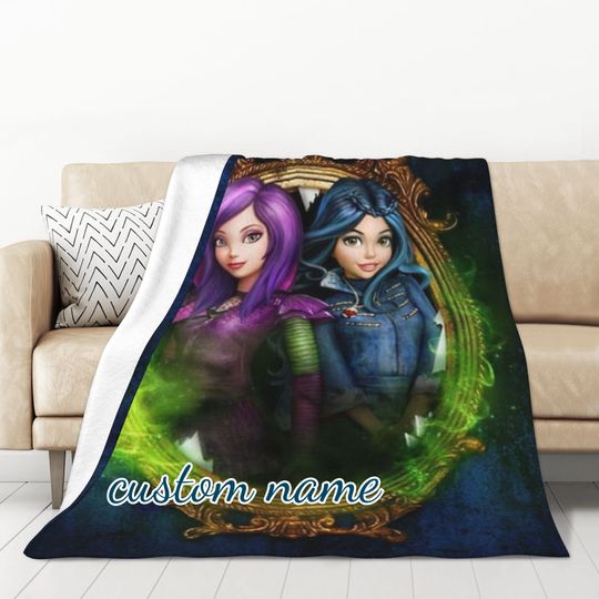 Custom Name Blanket Disney Descendants Tapestry Personalized Blankets Birthday Gift Customized DIY