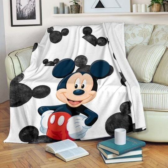 Cute Mickey Mouse Disney Fleece Blanket Throw Blanket, Mickey Blanket