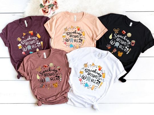 Disney Epcot Shirt, Disney Trip Shirt, Disney 2024 Shirt, Snacking Around The World Shirt