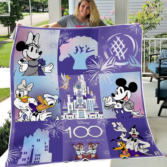 Mickey And Friends Disney100 Platinum Celebration Fleece Blanket