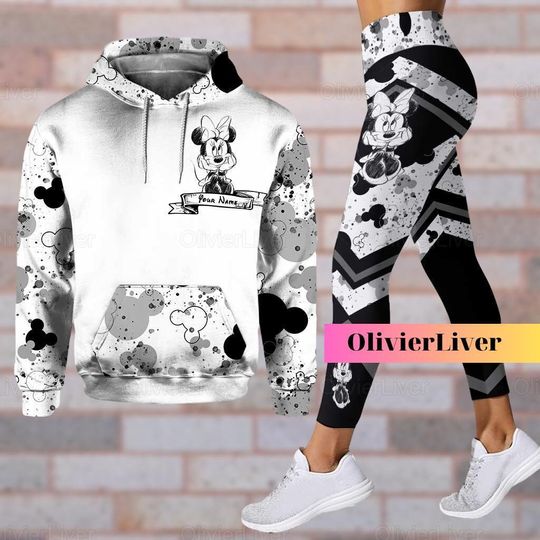 Minnie Hoodie, Minnie Womens Leggings, Minnie Disney Hoodie, Mickey  Leggings
