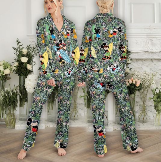 Surfing Disney Mickey Pajamas for Family, Mickey Beach