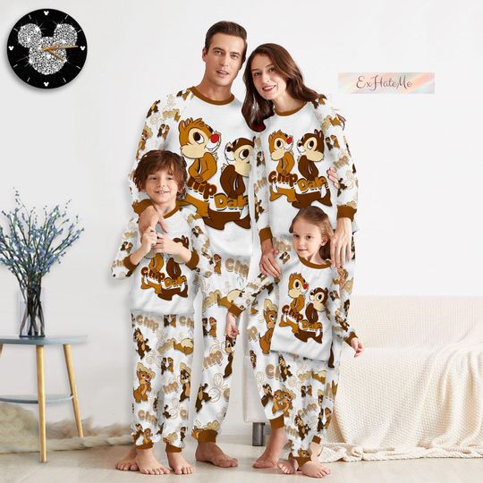 Christmas Chip And Dale Pajamas, Chip N Dale Pajamas, Disney Chip N Dale Pajamas Pants