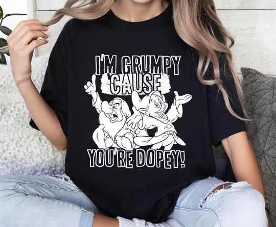 Disney Snow White Grumpy Cause You're Dopey Graphic T-Shirt, Disney Family Matching Shirt