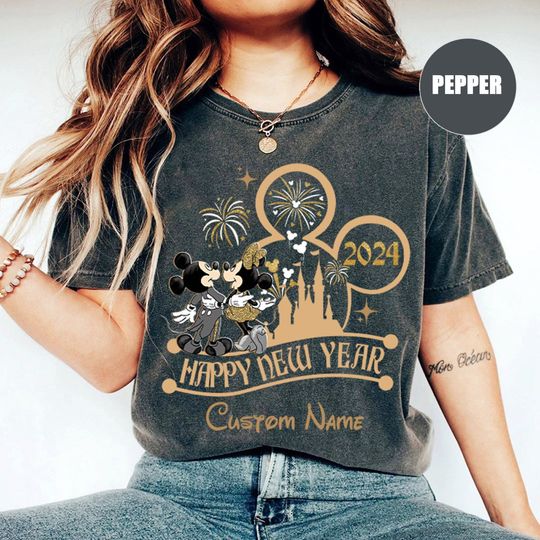 Personalized Disney Happy New Year 2024 shirt, New Years Eve Mickey Shirt