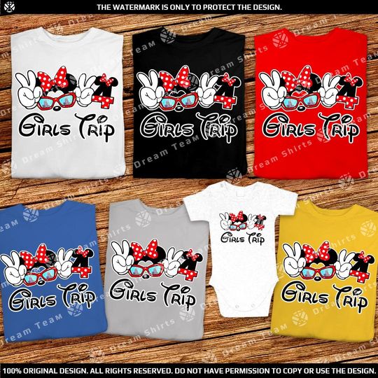 Discover Funny Disney World or Disneyland Girls Trip 2024 Shirts Minnie Girls Trip Shirts