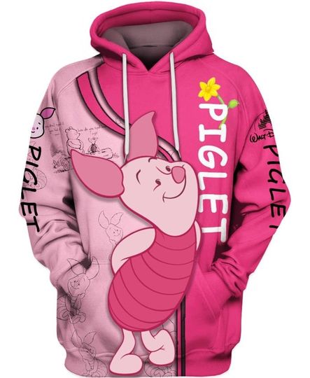 Adorable Piglet  Hoodie, Disney Hoodie, Cartoon Hoodie
