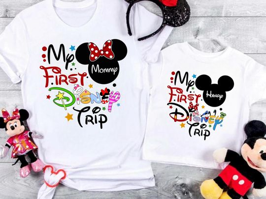 My first Disney Trip, Matching Disney Shirts, Disney vacation, Disney family