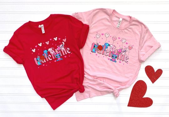 Stitch And Angel Disney Valentine T-Shirt, Valentine's Day Shirt