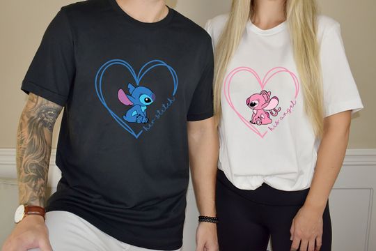 Stitch and Angel Disney Valentine T-Shirt, Valentine's Day Shirt