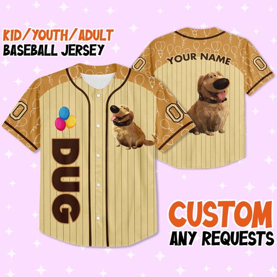 Discover Personalized Disney UP Dug Balloon Baseball Jersey