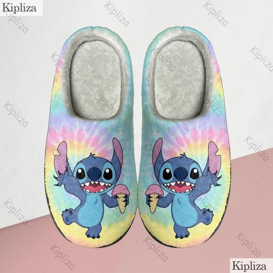Cute Stitch Cozy Unisex Winter Slippers, Disney Lilo and Stitch Winter