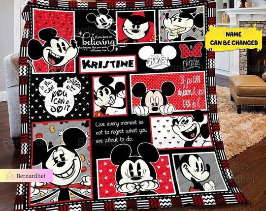 Discover Personalized Mickey Mouse Quilt, Disney Mickey Quilt, Disney Mickey Fleece Blanket