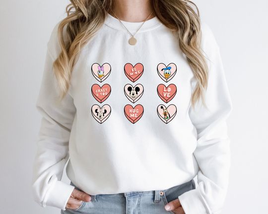 Mickey And Friends Disney Valentine Sweatshirt, Valentine's Day Shirt, Love Couple Shirt