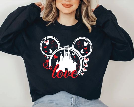 Disney Castle Valentine Sweatshirt, Valentine's Day Shirt, Love Couple Shirt