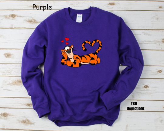 Tigger Thinking about Love Winnie The Pooh Disney Valentine Sweatshirt, Valentine's Day Shirt, Love Couple Shirt