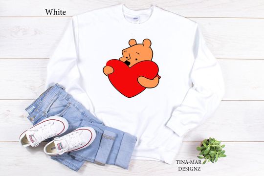 Winnie The Pooh Disney Valentine Sweatshirt, Valentine's Day Shirt, Love Couple Shirt