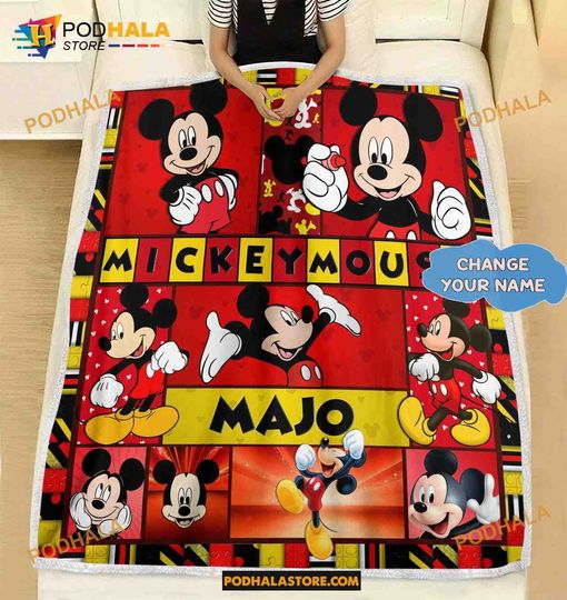 Discover Custom Name Disney Mickey Mouse Blanket, Mickey Mouse Birthday Gifts