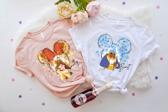 Disney Beauty  and The Beast Shirts, Princess Belle and the Beast Shirts