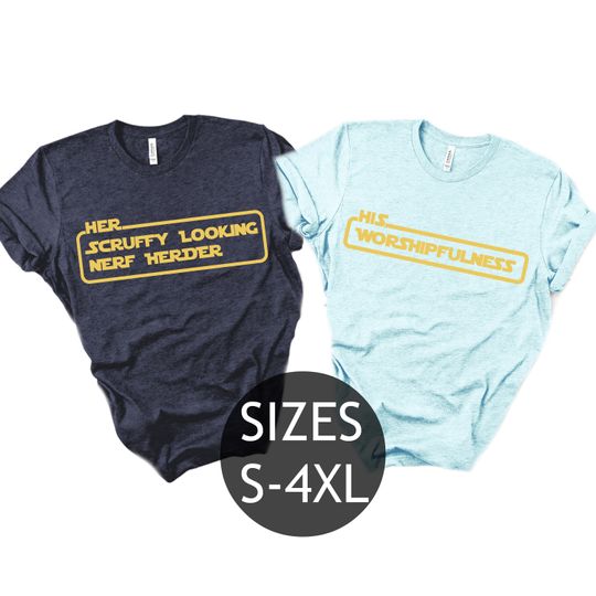 Star Wars Couple T-Shirt, R2D2 BB8 Couple Shirt, Disney Star Wars Shirt