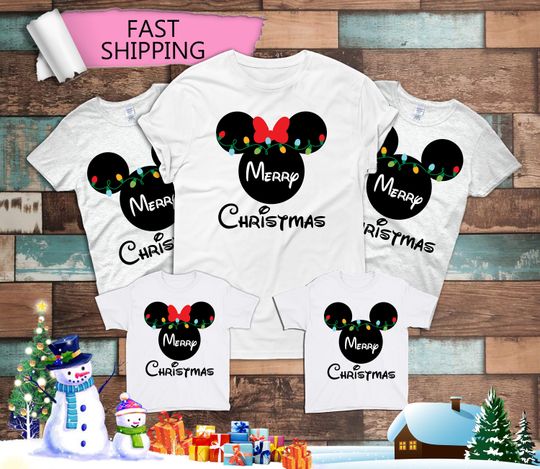Discover Personalized Disney Family Christmas Shirts, Matching Christmas Shirts, Disney Christmas tees