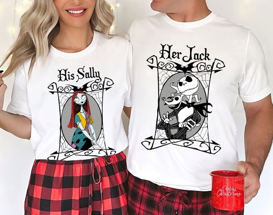 The Nightmare Before Christmas Jack Skellington and Sally Disney T-Shirt, Matching Valentine Shirt, Matching Halloween Shirt