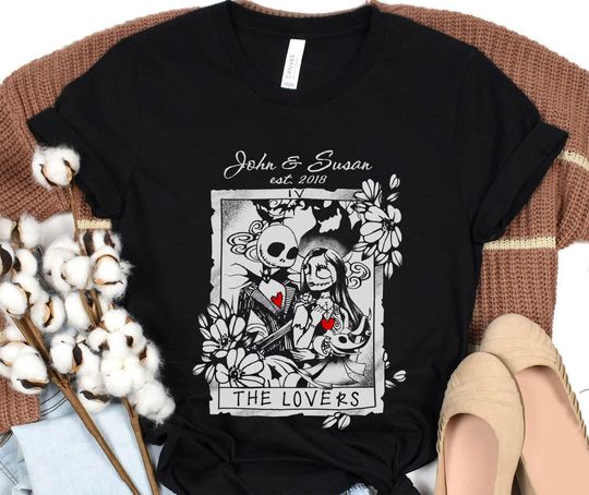 The Nightmare Before Christmas Jack Skellington and Sally Disney T-Shirt, Matching Valentine Shirt, Matching Halloween Shirt