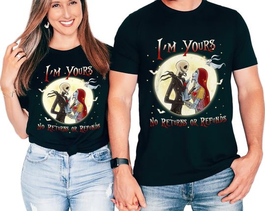 The Nightmare Before Christmas Jack Skellington and Sally Disney T-Shirt, Matching Valentine Shirt, Matching Halloween Shirt