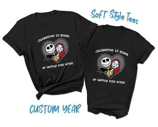 Custom The Nightmare Before Christmas Jack Skellington and Sally Disney T-Shirt, Matching Valentine Shirt, Matching Halloween Shirt