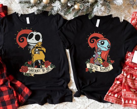 The Nightmare Before Christmas Jack Skellington and Sally Disney T-Shirt, Matching Valentine Shirt, Matching Halloween Shirt