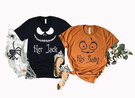 The Nightmare Before Christmas Jack Skellington and Sally Disney T-Shirt, Matching Valentine Shirt, Matching Halloween Shirt
