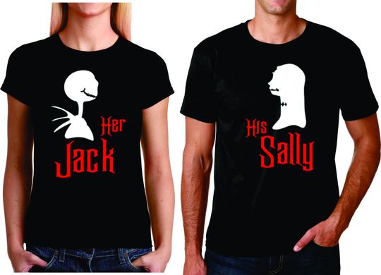 The Nightmare Before Christmas Jack Skellington and Sally Disney T-Shirt, Matching Valentine Shirt, Matching Halloween Shirt