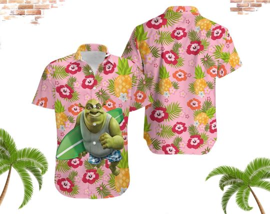 Shrek Hawaiian Aloha Shirt,  Disney Trip 2024 Hawaiian