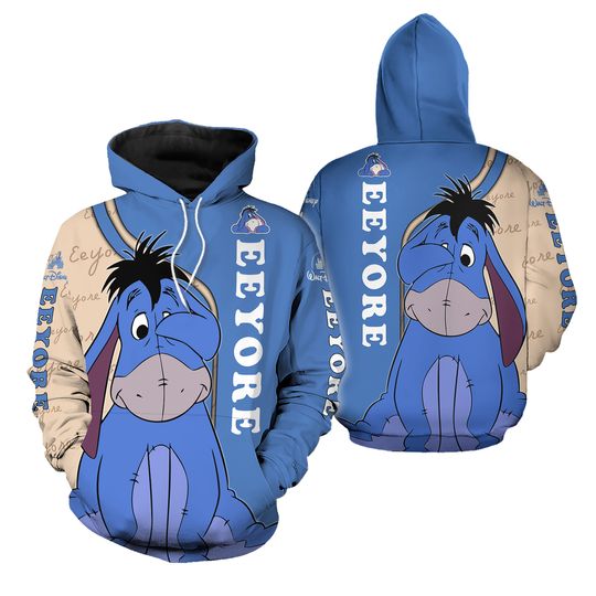 Eeyore Hoodie, Eeyore Disney 3D Printed Hoodie