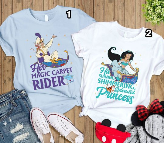 Aladdin Couple Shirt, Her Magic Carpet Rider, Disneyland Honeymoon Shirt