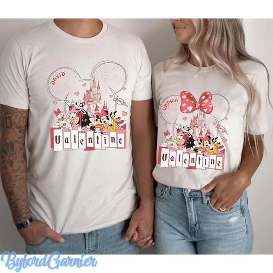 Disney Valentine  Shirt, Mickey and Friends Valentine Shirt, Magic Kingdom Valentine Shirt, Disney Couple Valentine Shirt