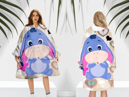 Eeyore Fleece Blanket Hoodie, Disney Eeyore Blanket Hoodie