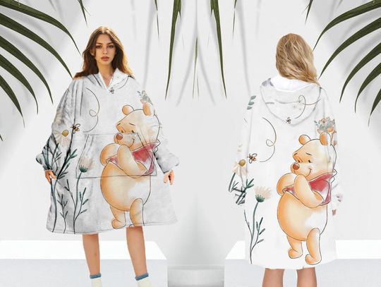 Winnie-the-Pooh Fleece Blanket Hoodie, Disney Blanket Hoodie