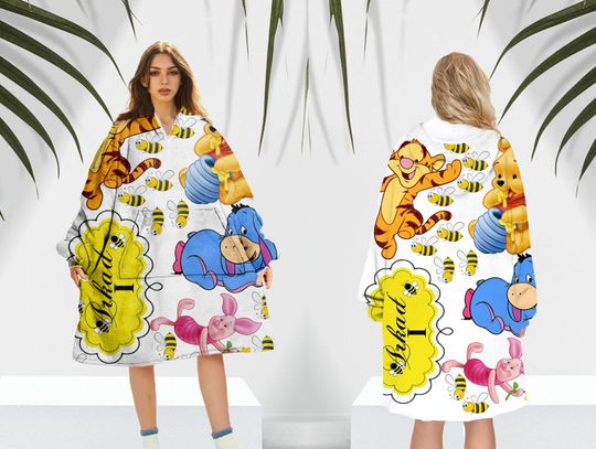 Piglet Fleece Blanket Hoodie, Disney Eeyore Blanket Hoodie