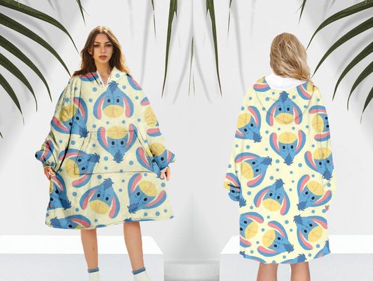 Eeyore Fleece Blanket Hoodie, Disney Eeyore Blanket Hoodie