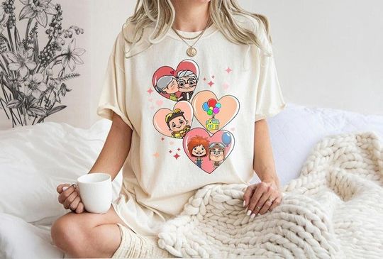 Disney Carl And Ellie Valentine Shirt, Pi.xar up Shirt, Valentine's Day Shirt