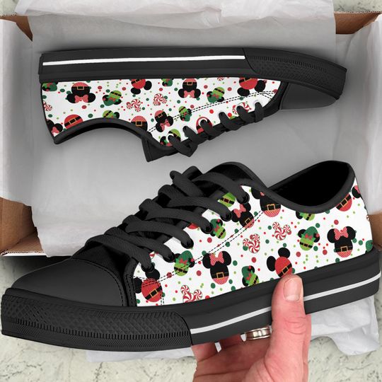 Christmas Santa Mickey Disney Inspired Women's Low Top Sneaker