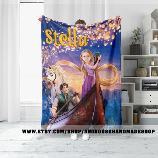 Custom Tangled Rapunzel Blanket, Disney Princess Blanket