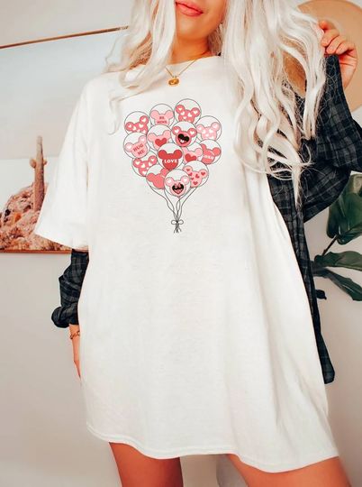 Disney Valentines Day Balloons  T-Shirt, Mickey Balloon Shirt, Disney Balloon