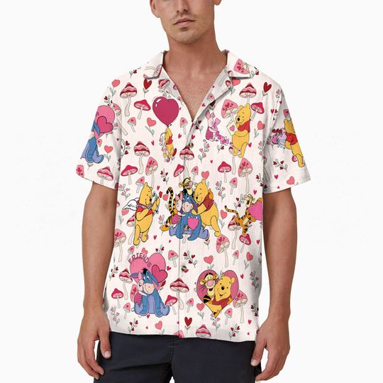 Winnie the Pooh Hawaiian Shirt, Poor Bear Shirts, Disney Valentine Hawaii
